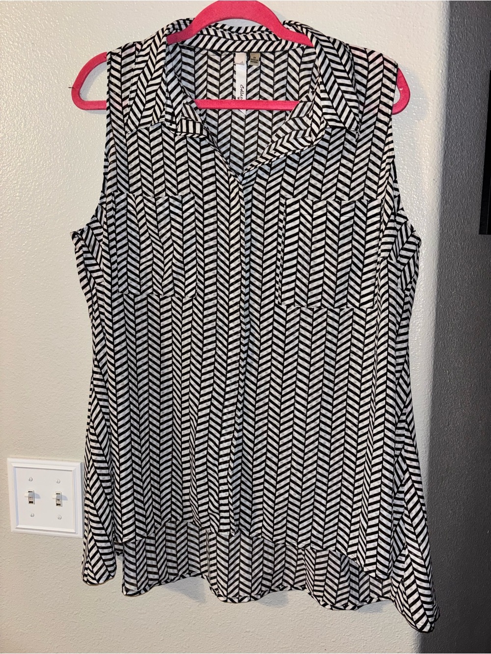 NY Collection Woman Chevron Sleeveless Tunic Blouse 2X